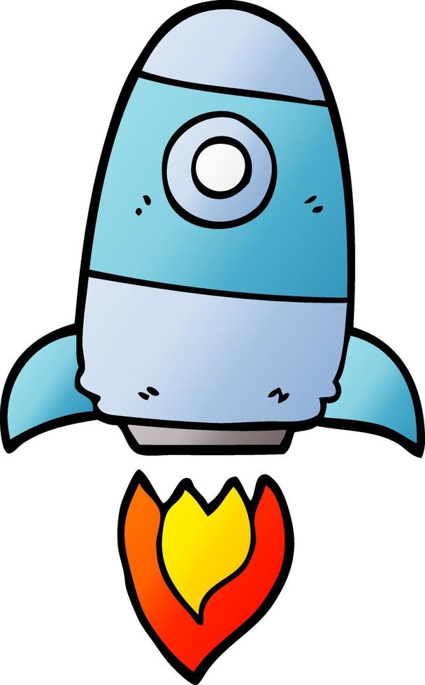 cartoon doodle space rocket vector