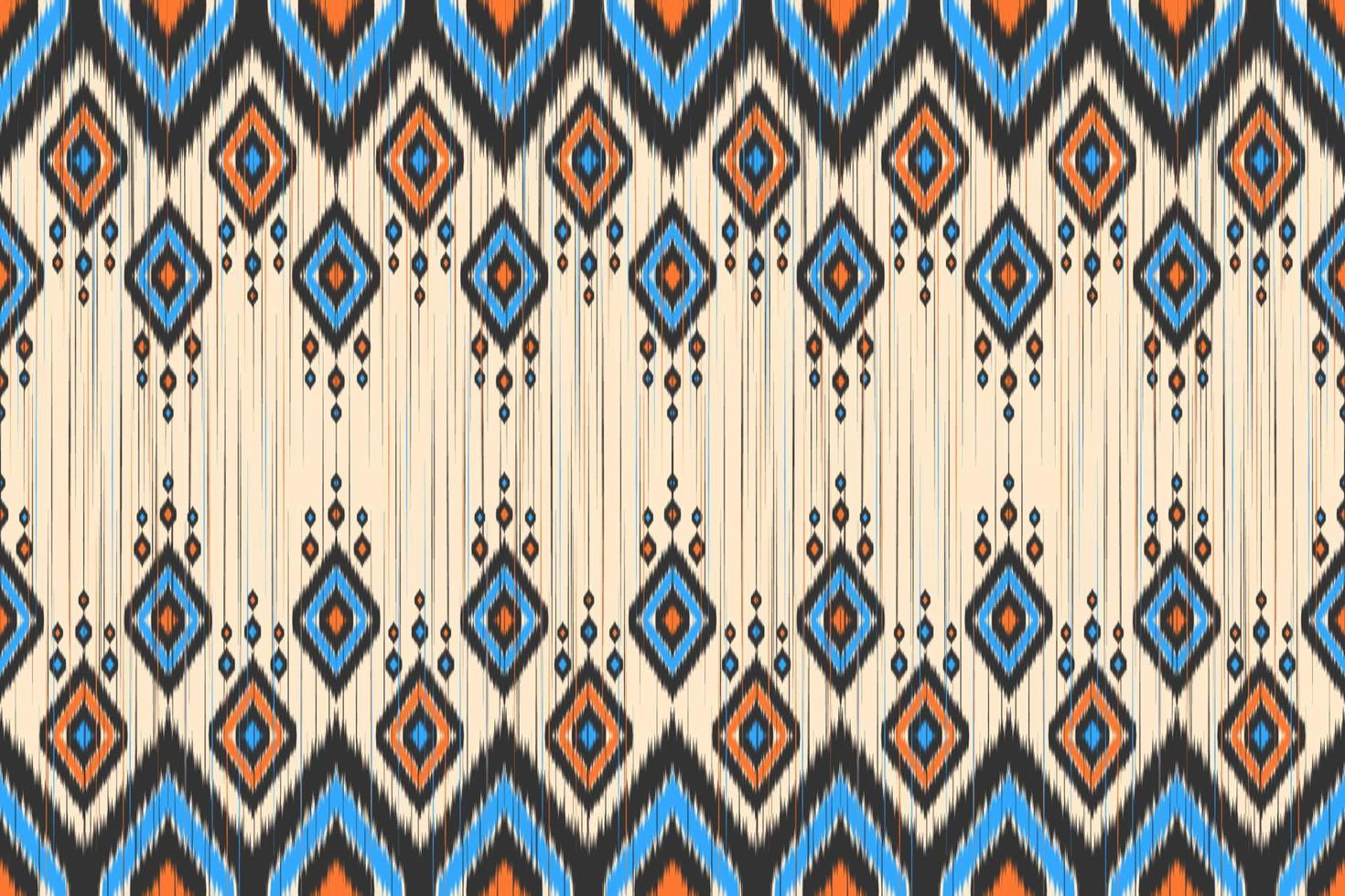 Carpet Mexican style. Ethnic ikat seamless pattern in tribal. Aztec geometric ornament print. vector