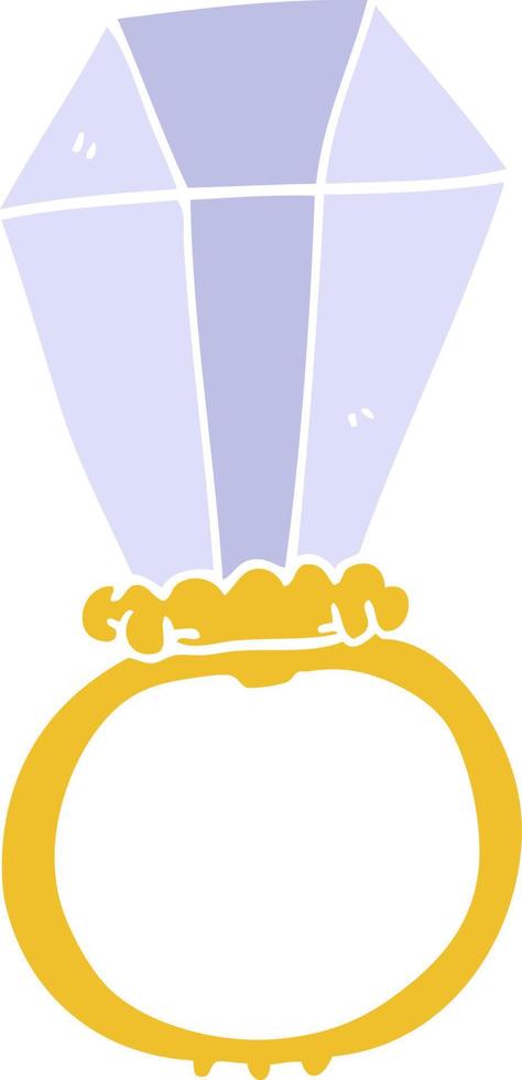 anillo de compromiso de garabato de dibujos animados vector