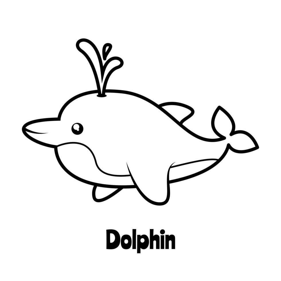 dibujos para colorear de delfines lindos vector