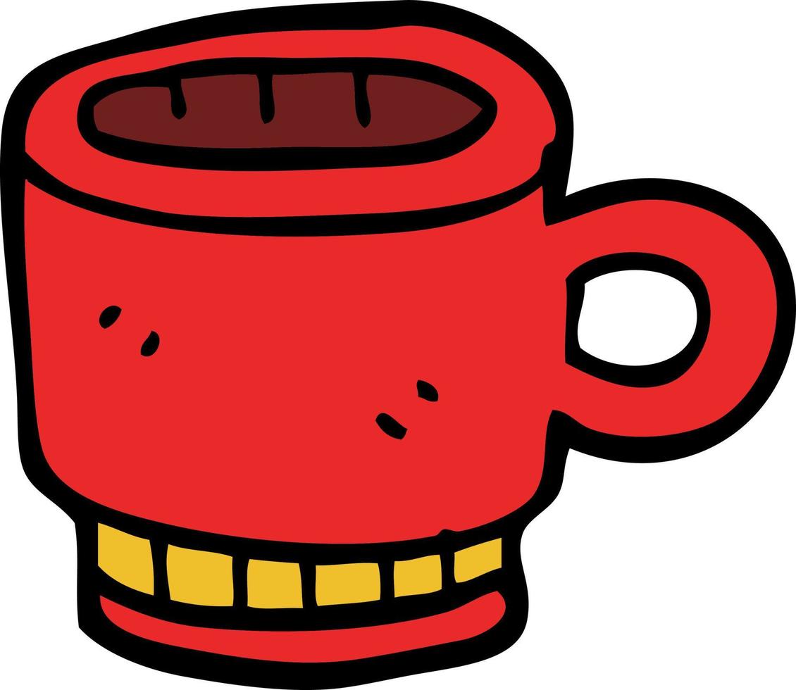 cartoon doodle coffee mug vector