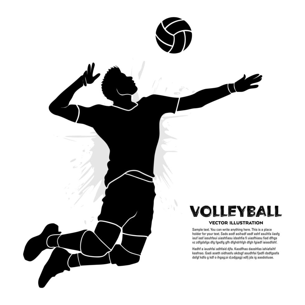 silueta de jugador de voleibol masculino abstracto. ilustraciones vectoriales vector