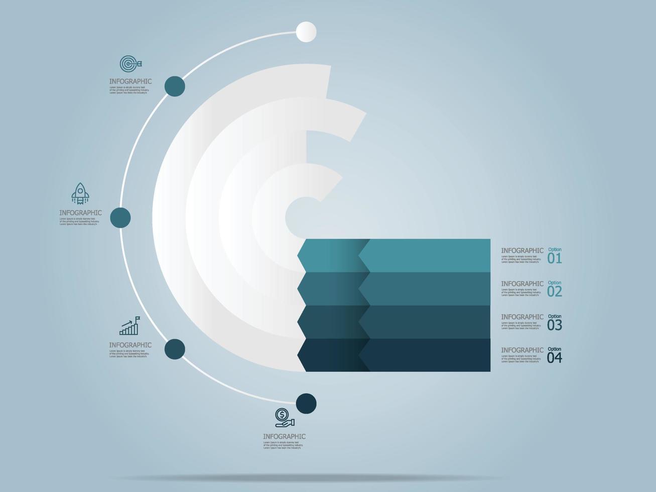 round circle infographic presentation vector