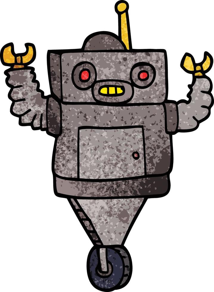 cartoon doodle robot vector