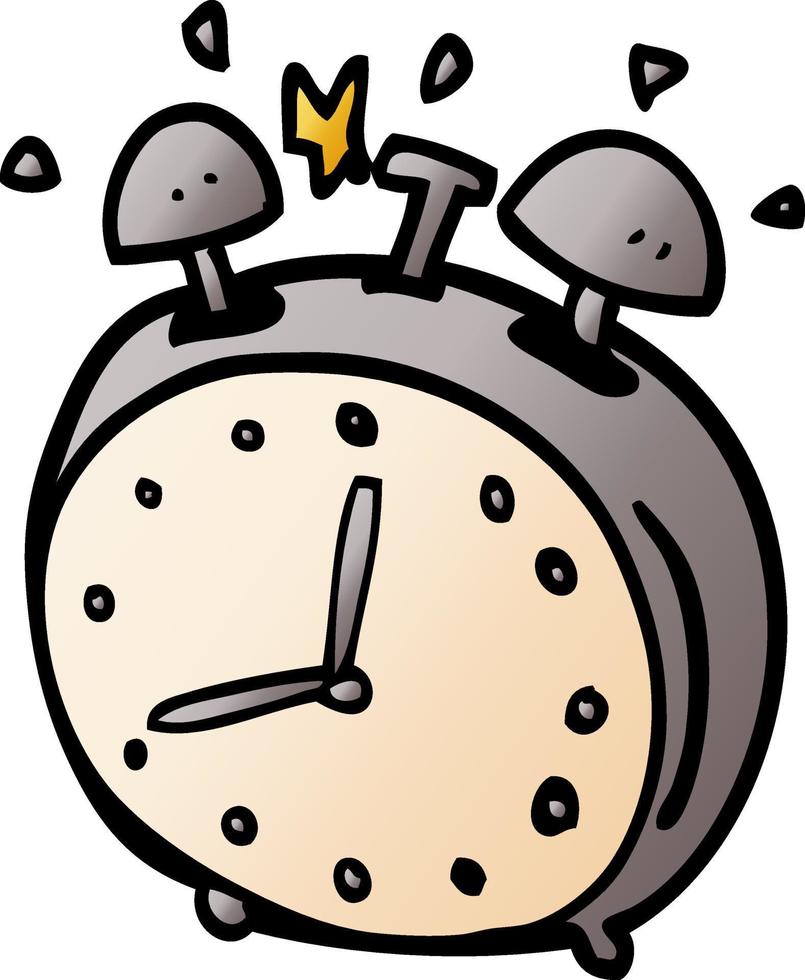 cartoon doodle alarm clock vector