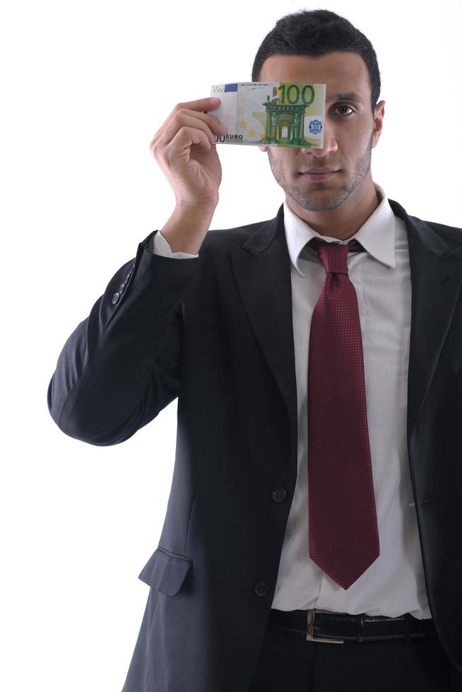 Business man holding money photo