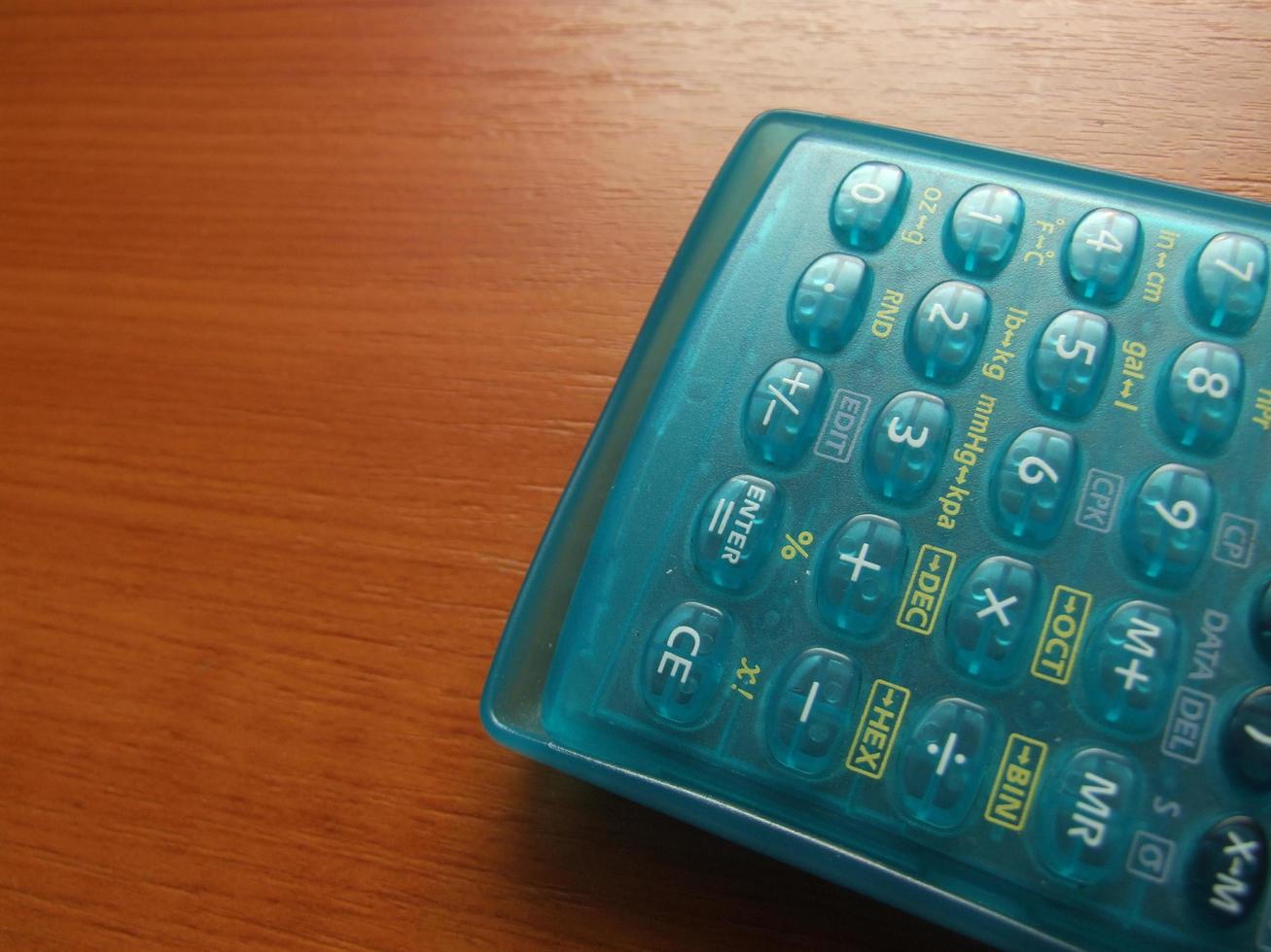 Calculator on table photo