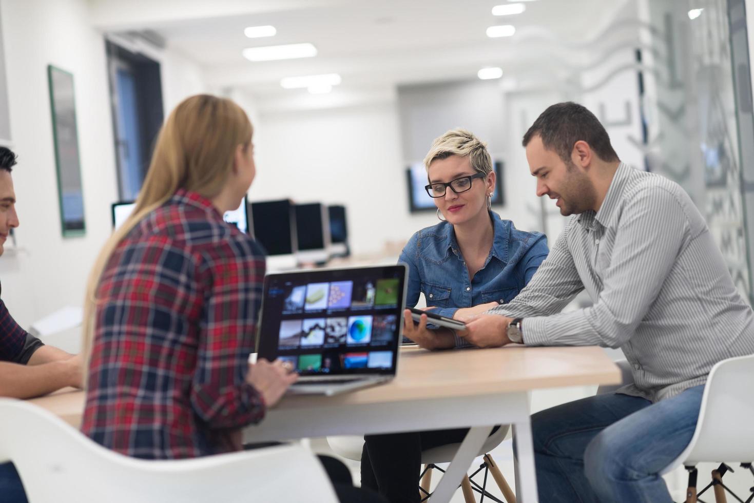 startup business team on meeting at modern office photo