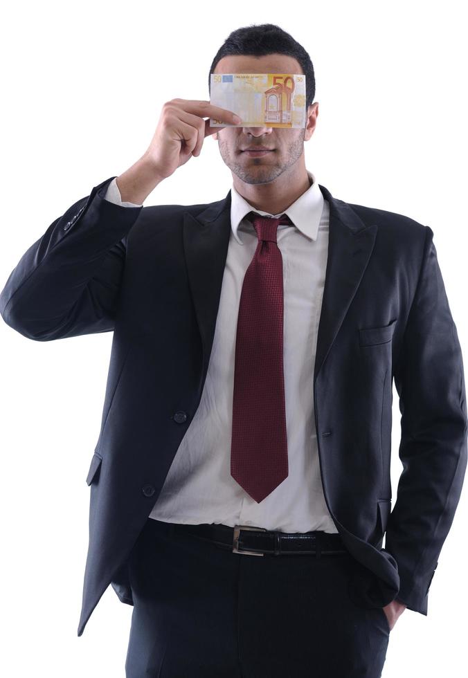 Business man holding money photo