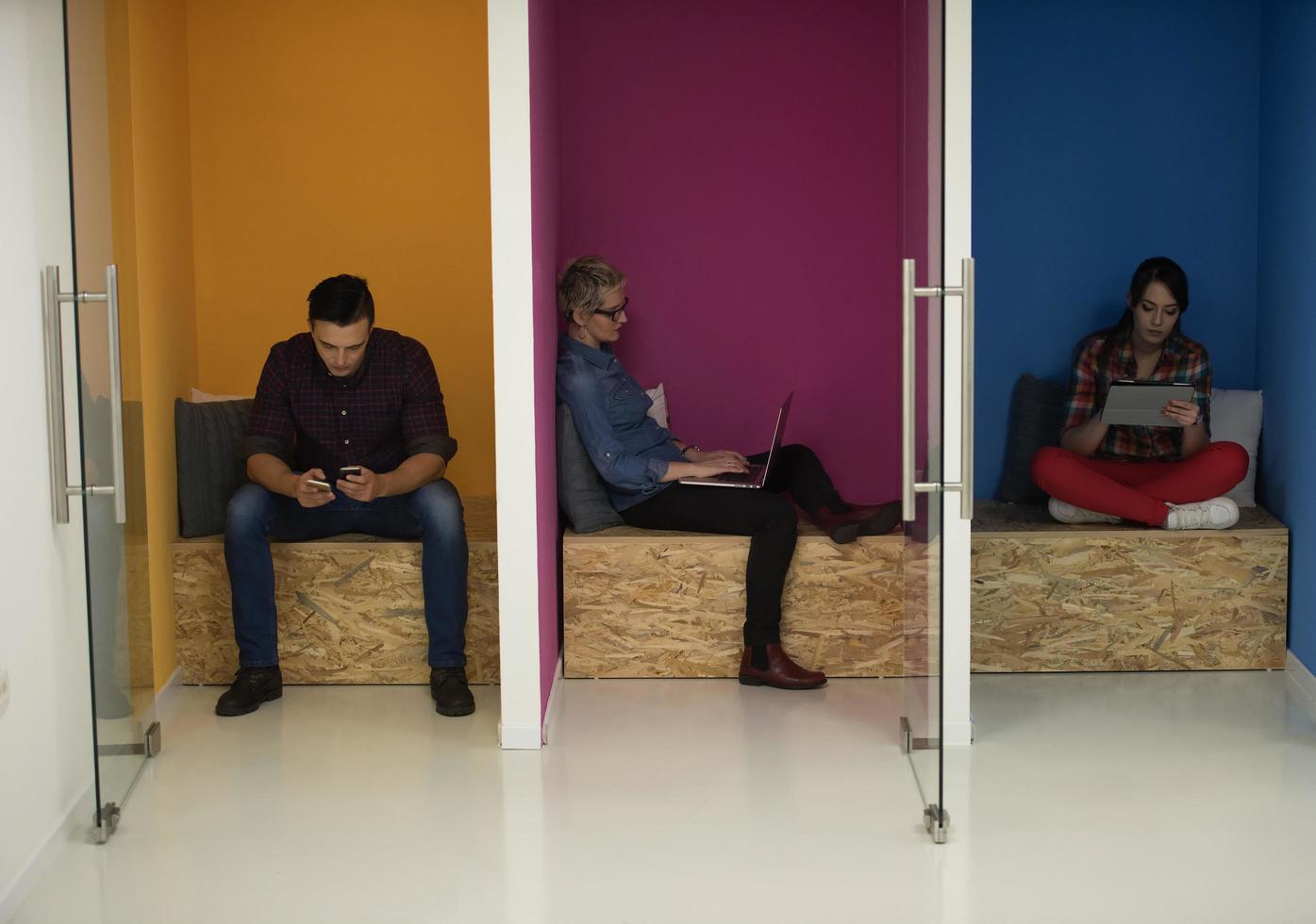 group of business people in creative working  space photo