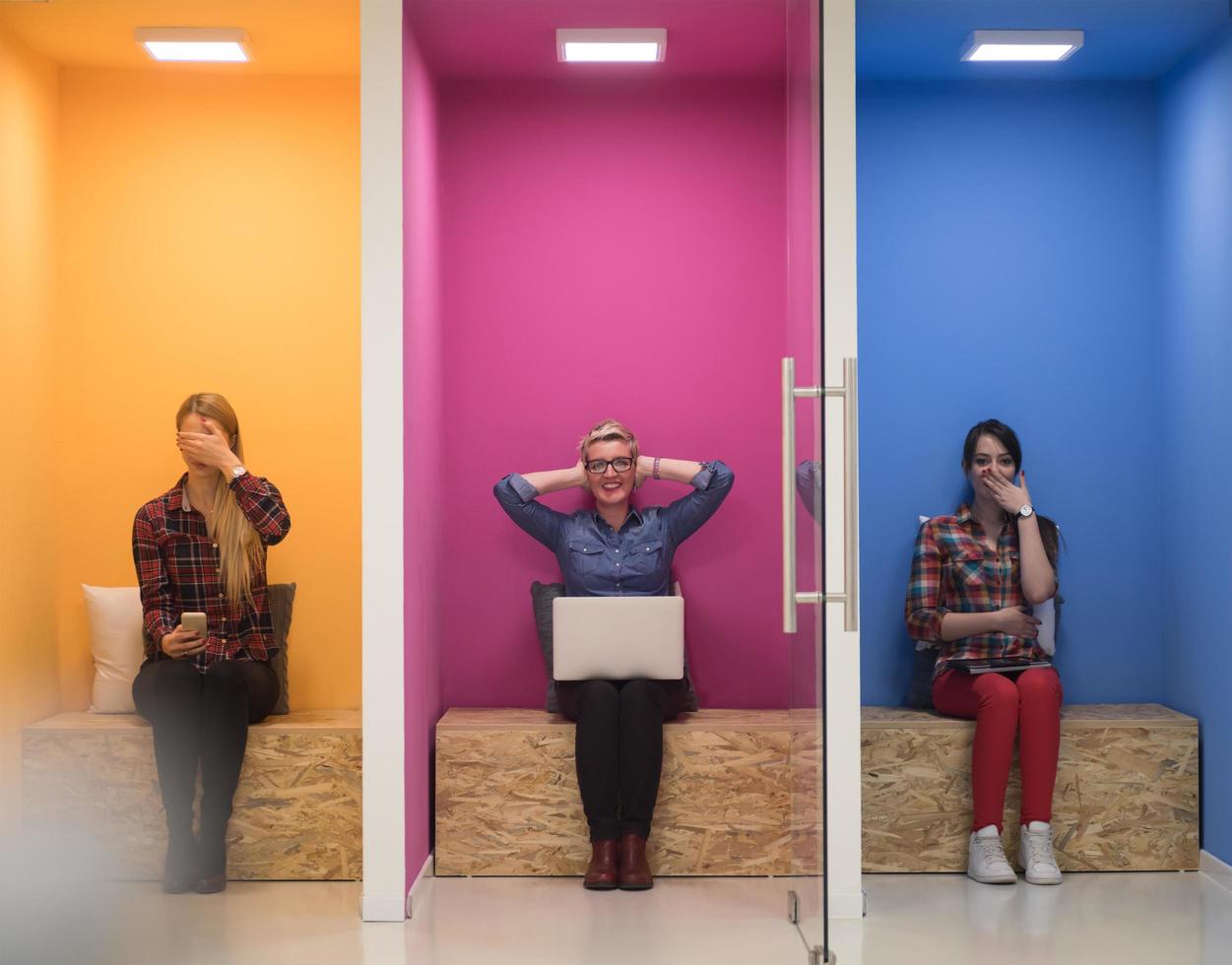 group of business people in creative working  space photo