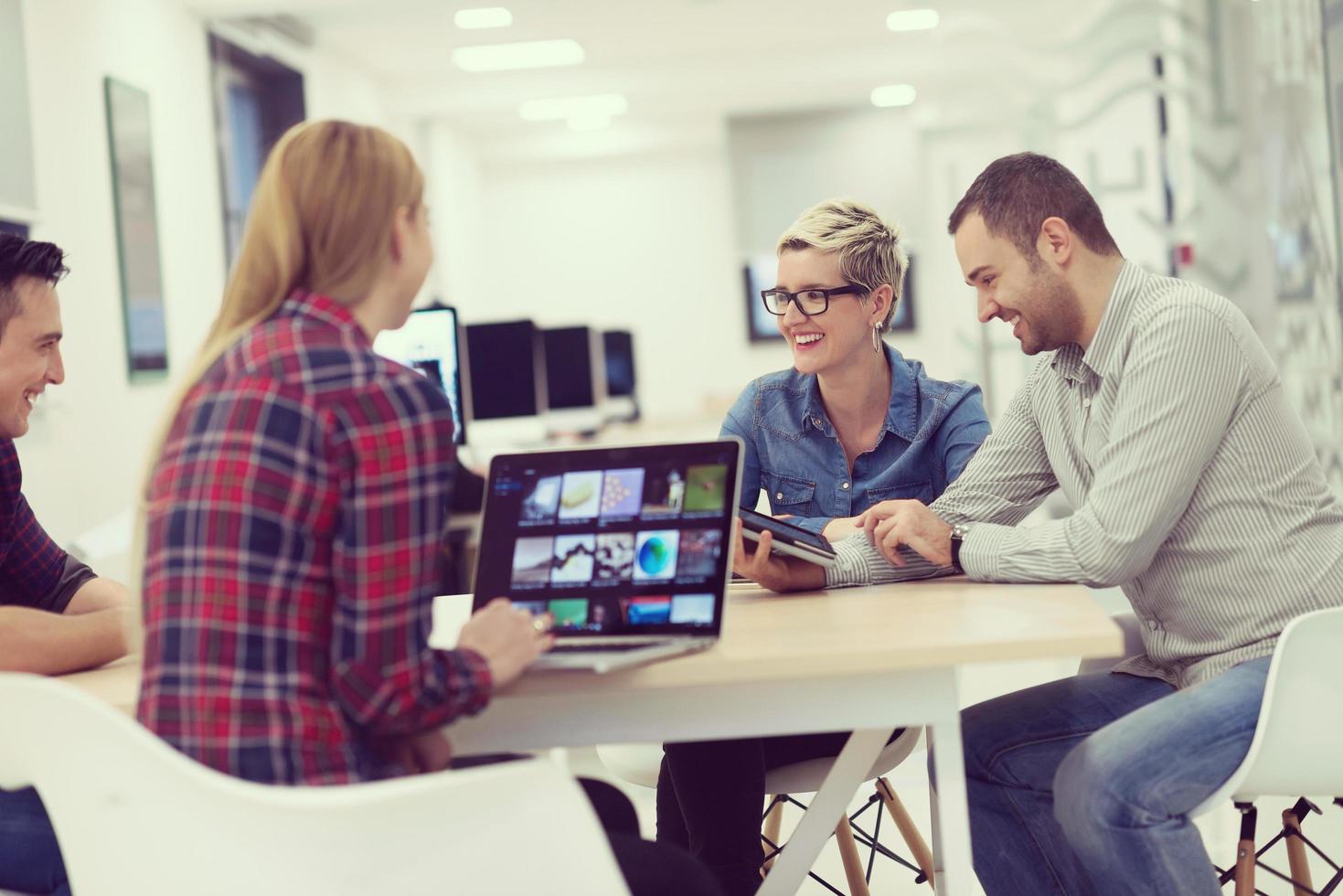 startup business team on meeting at modern office photo