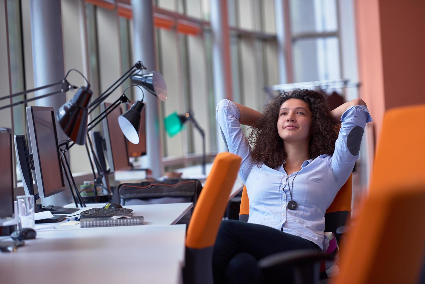 young  business woman at office photo