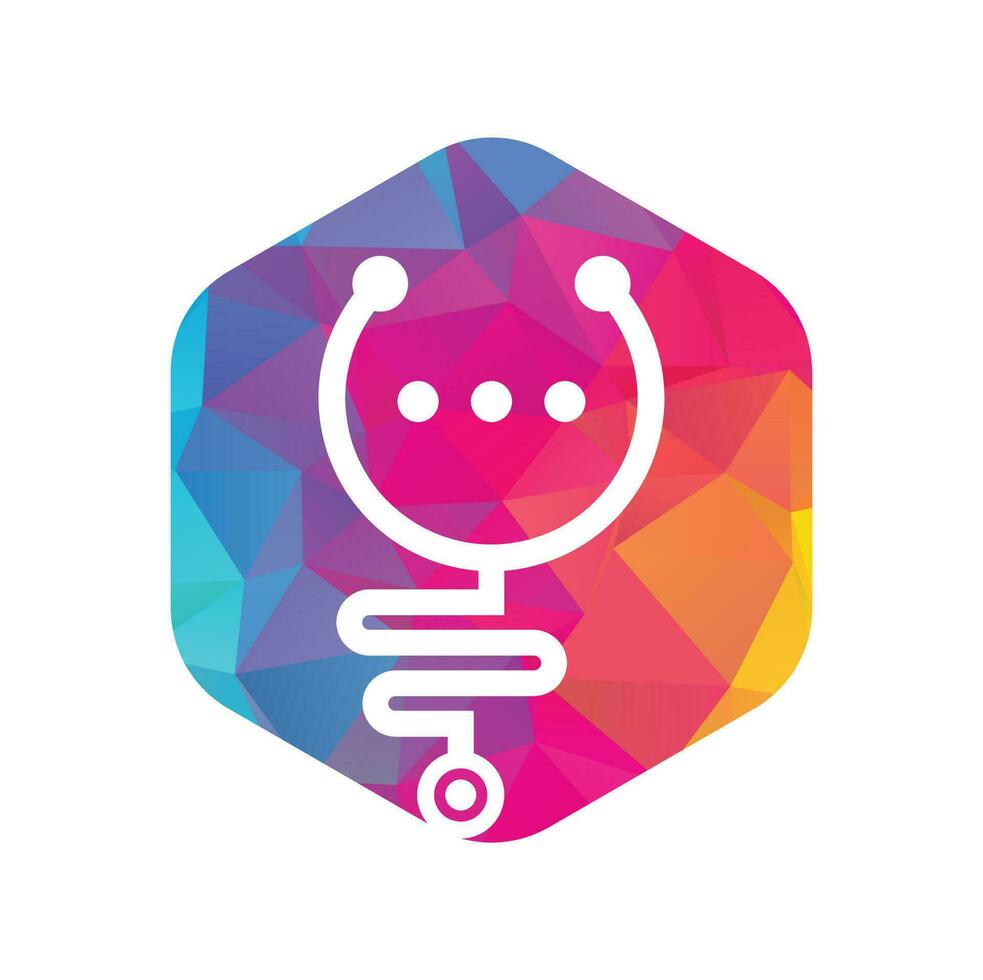 chat médico y diseño de logotipo de vector de conversación. médico ayuda y consulta el concepto de logotipo.