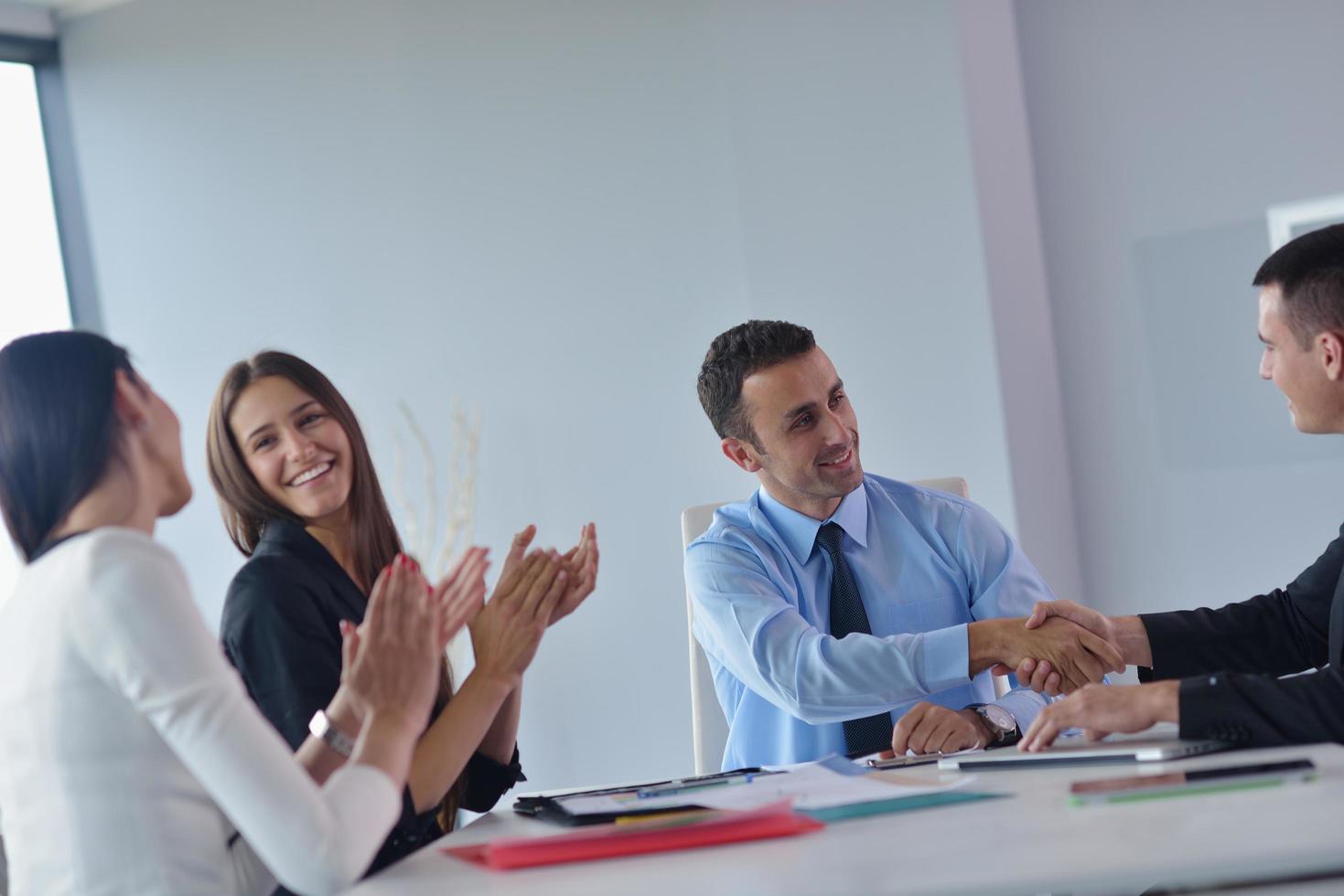 business people in a meeting at office photo