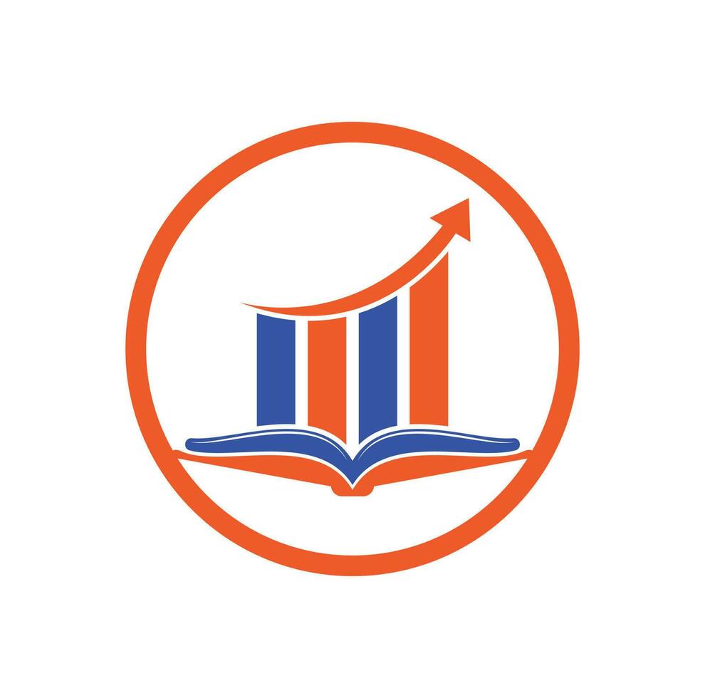 Finance book logo design. Business growth education logo design. vector