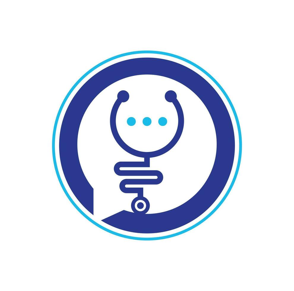 Medical chat and talk vector logo design. Doctor help and consult logo concept.