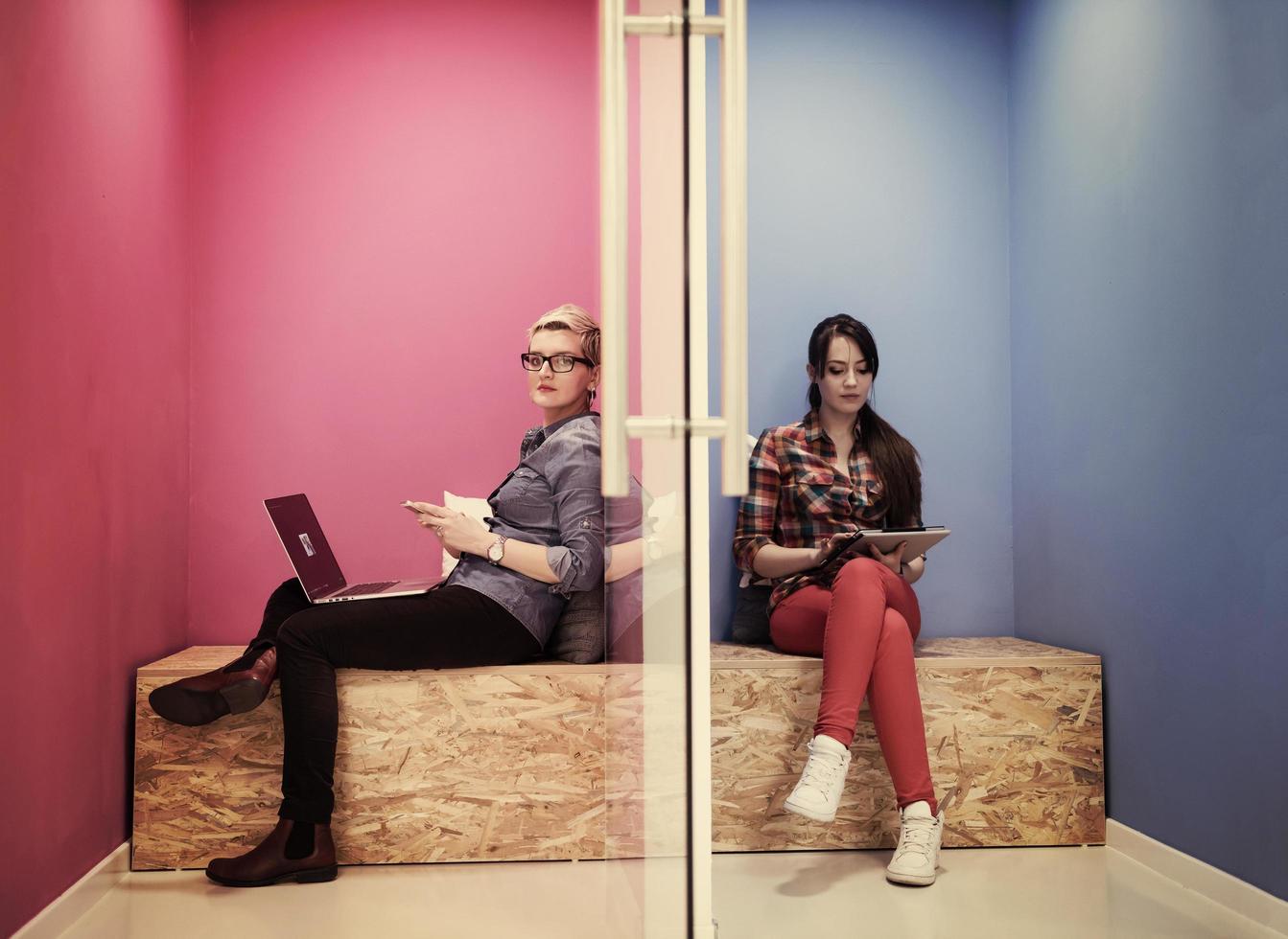 group of business people in creative working  space photo