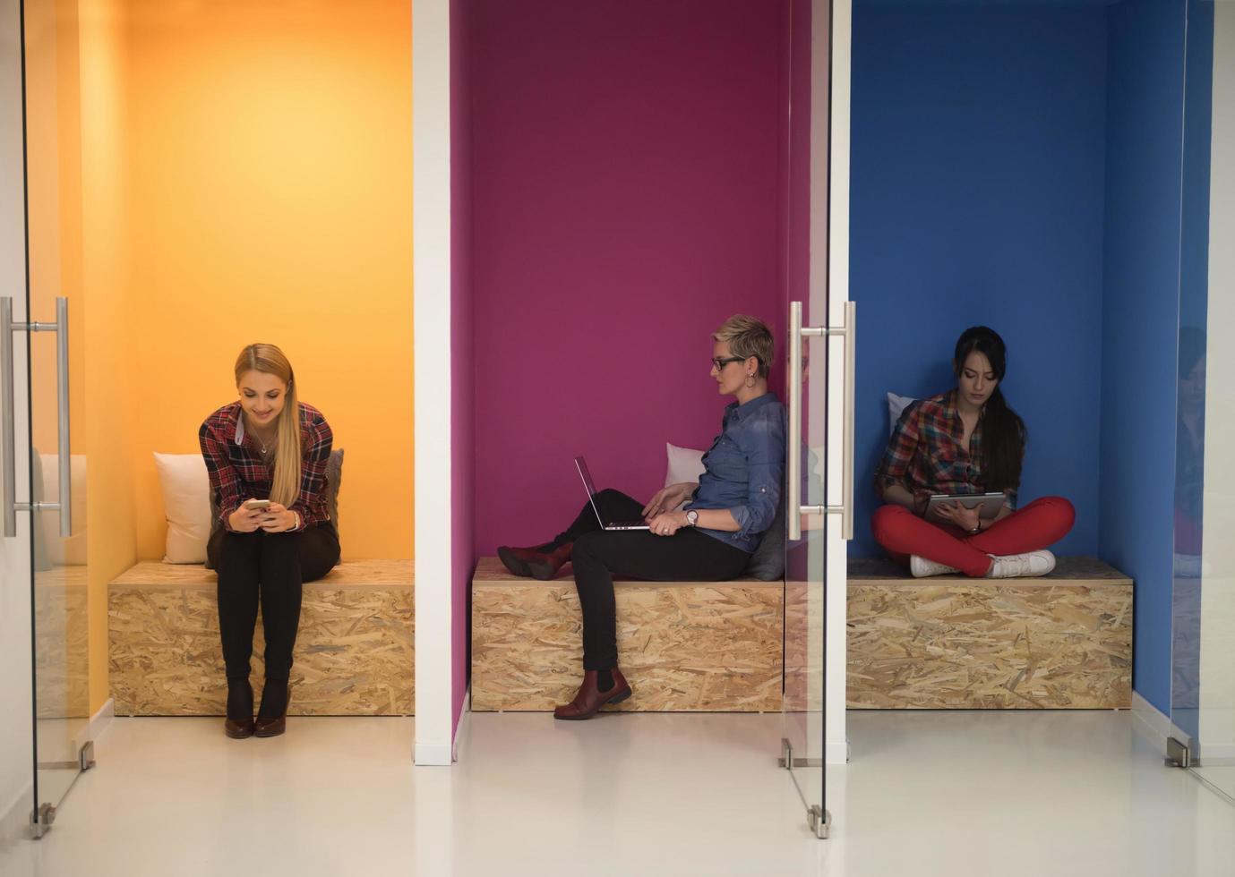 group of business people in creative working  space photo