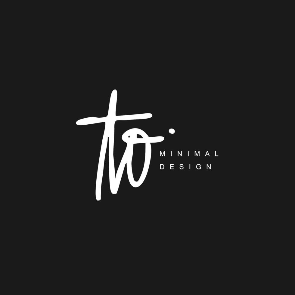 T O TO Initial handwriting or handwritten logo for identity. Logo with signature and hand drawn style. vector