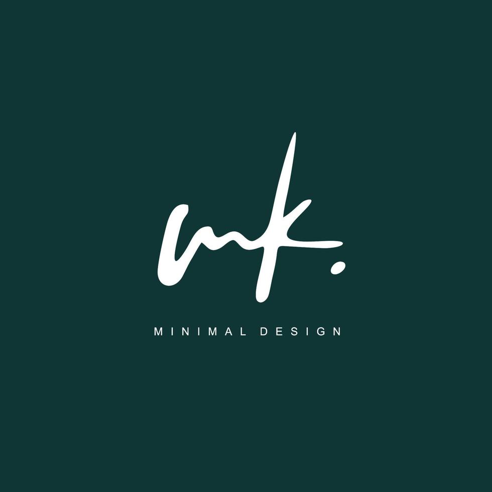 M K MK Initial handwriting or handwritten logo for identity. Logo with signature and hand drawn style. vector