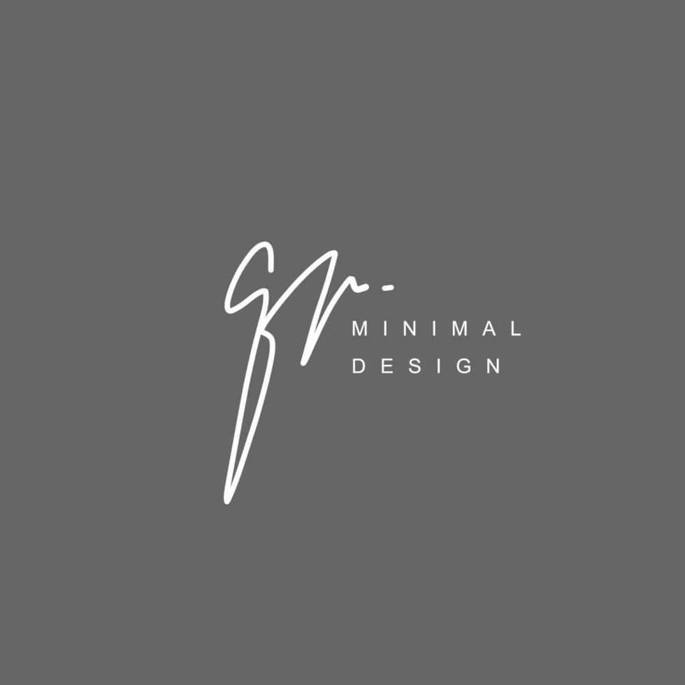 QR Initial handwriting or handwritten logo for identity. Logo with signature and hand drawn style. vector
