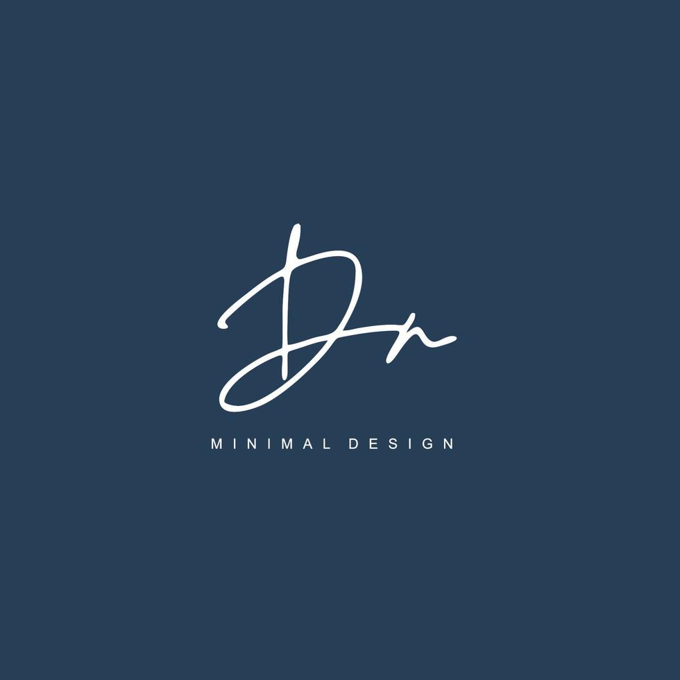 D N DN Initial handwriting or handwritten logo for identity. Logo with signature and hand drawn style. vector