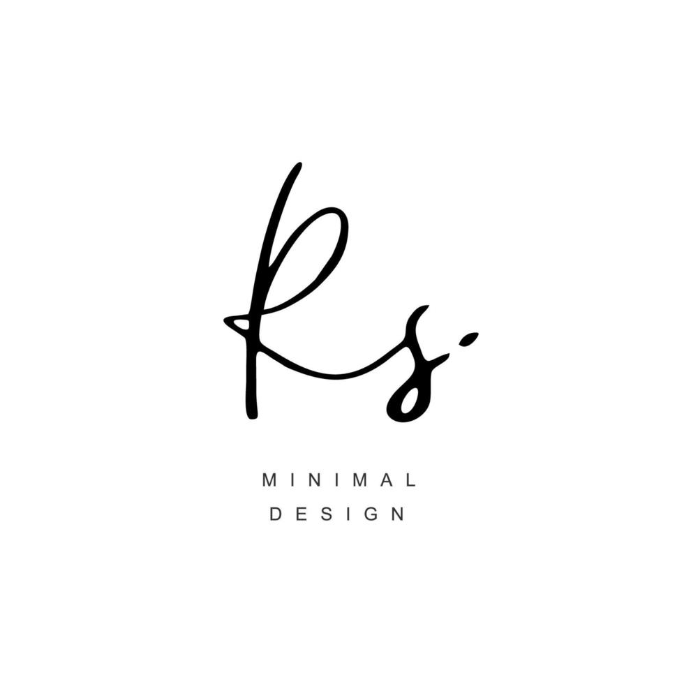 R S RS Initial handwriting or handwritten logo for identity. Logo with signature and hand drawn style. vector