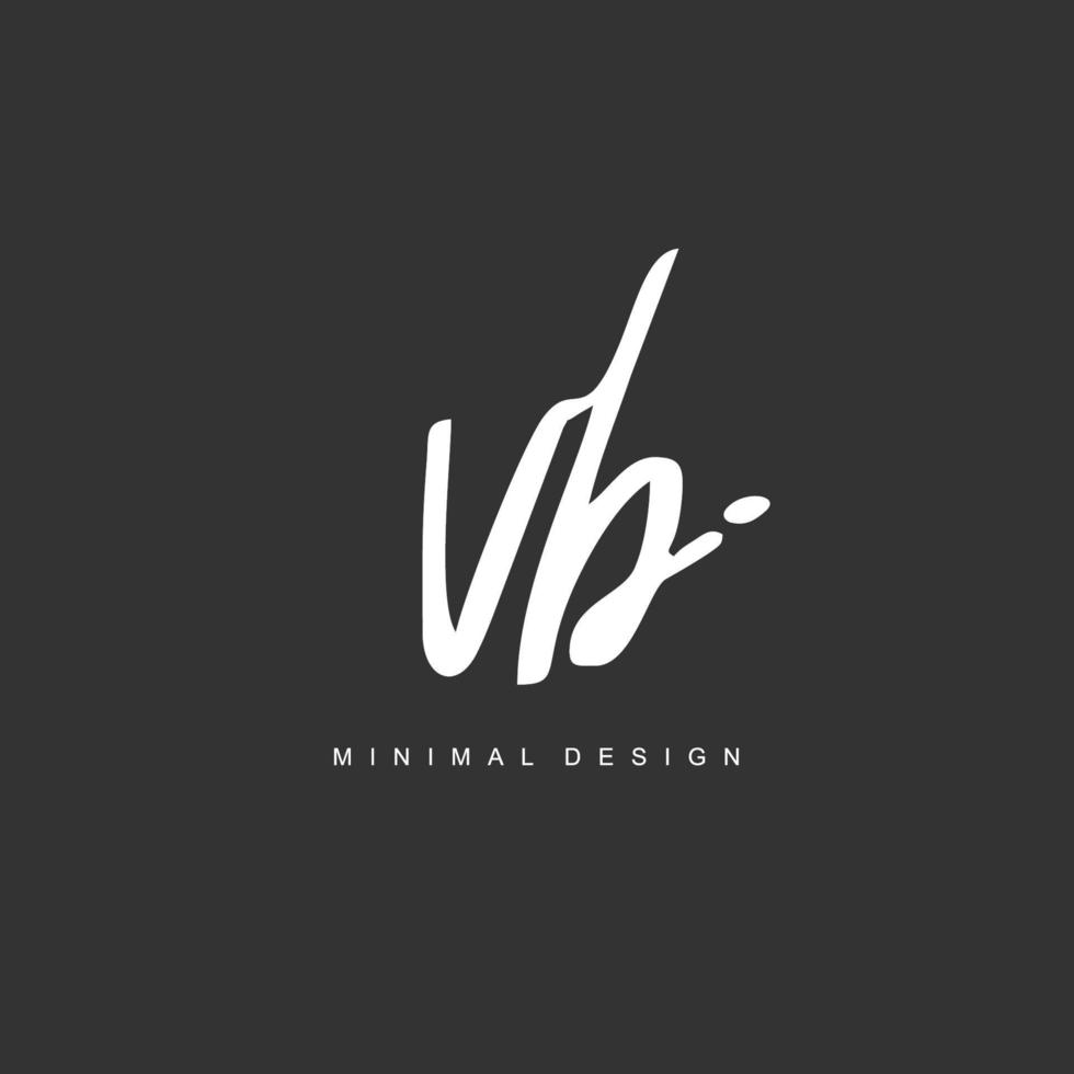 V B VB Initial handwriting or handwritten logo for identity. Logo with signature and hand drawn style. vector