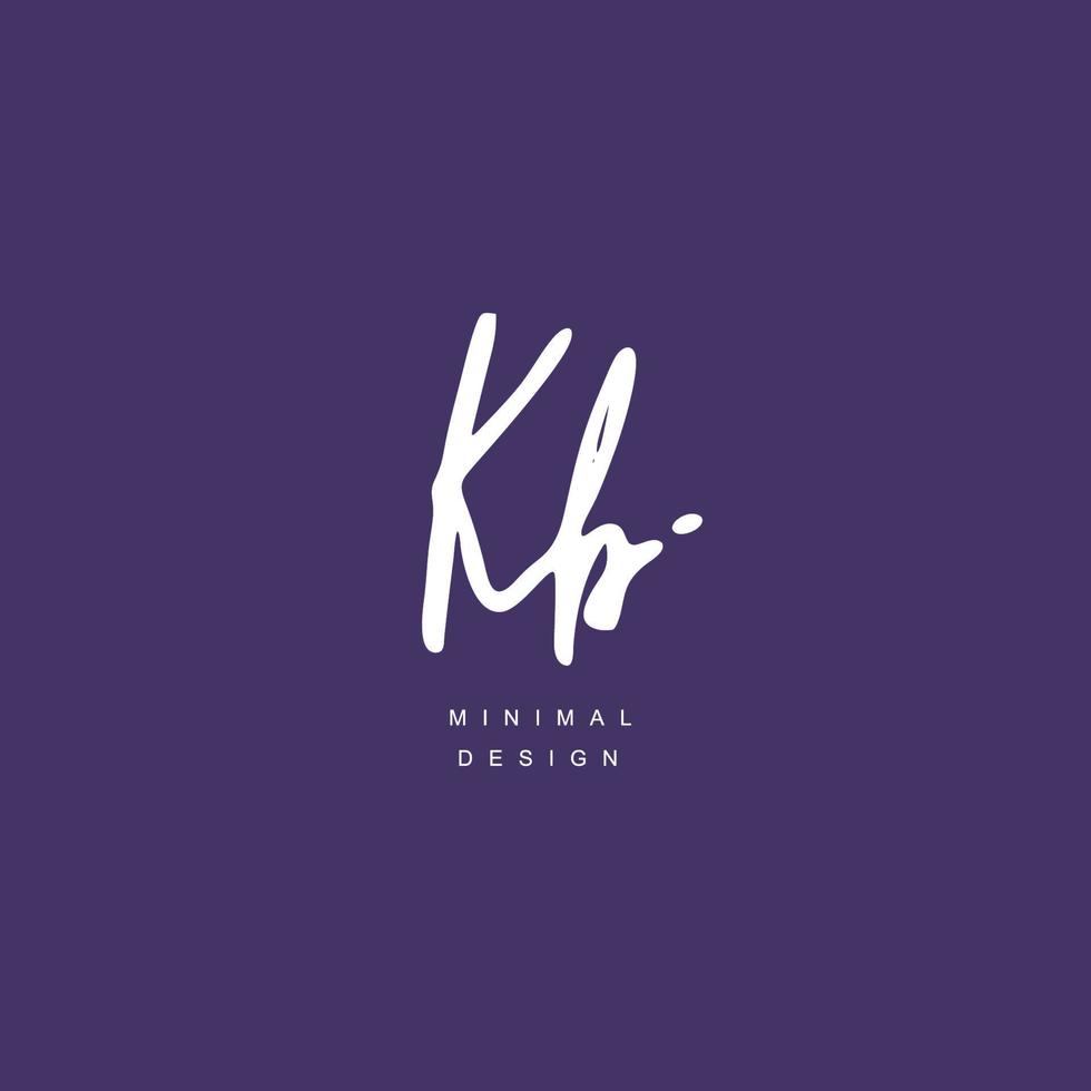 K B KB Initial handwriting or handwritten logo for identity. Logo with signature and hand drawn style. vector