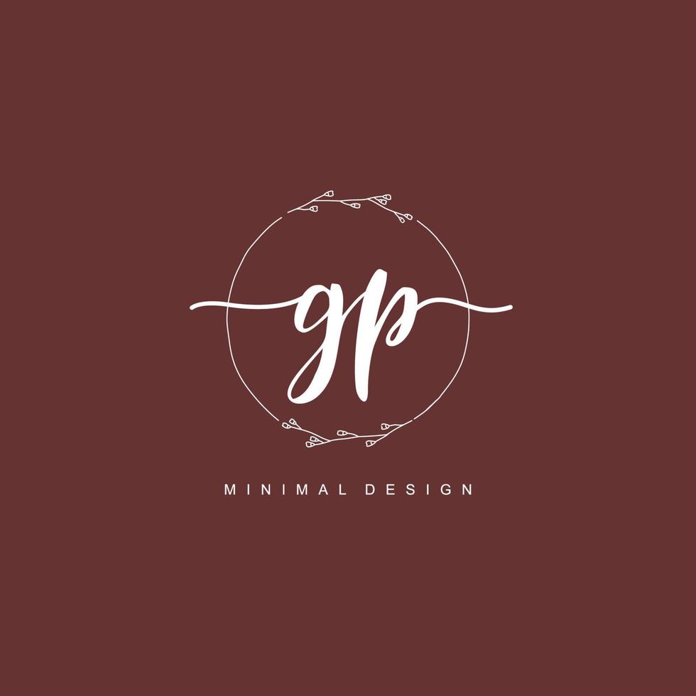 GP Initial handwriting or handwritten logo for identity. Logo with signature and hand drawn style. vector