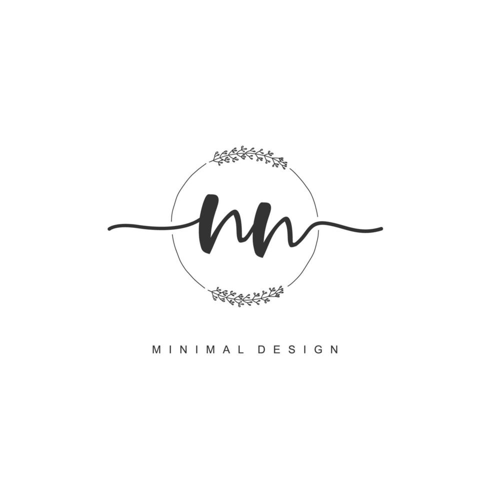 NN Initial handwriting or handwritten logo for identity. Logo with signature and hand drawn style. vector