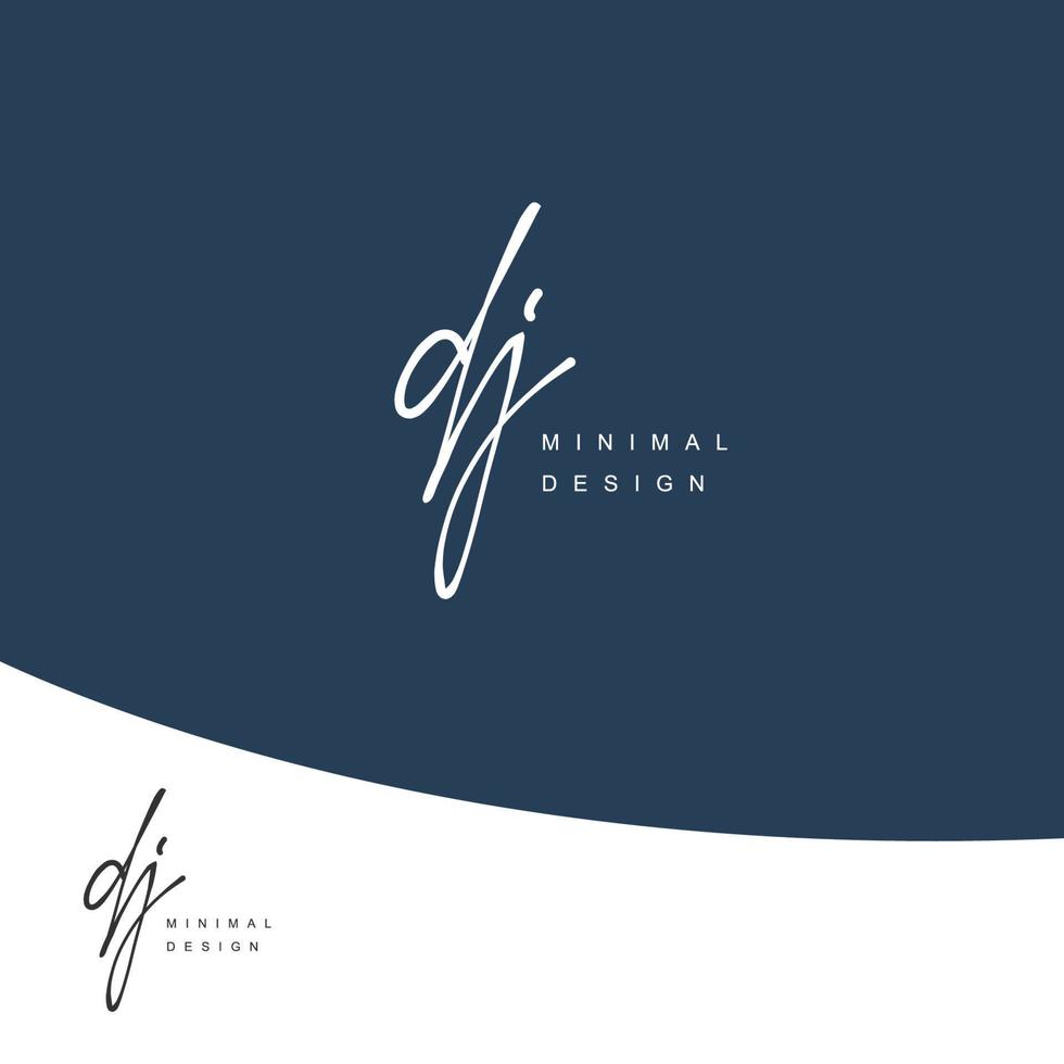 DJ Initial handwriting or handwritten logo for identity. Logo with signature and hand drawn style. vector