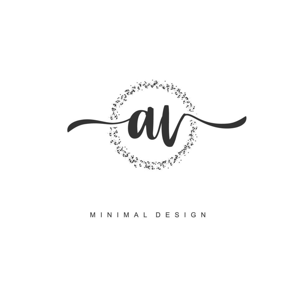 AV Initial handwriting or handwritten logo for identity. Logo with signature and hand drawn style. vector