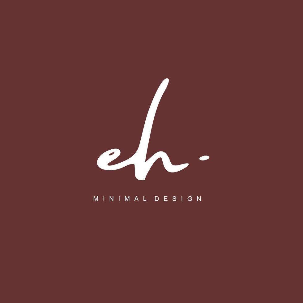 E H EH Initial handwriting or handwritten logo for identity. Logo with signature and hand drawn style. vector