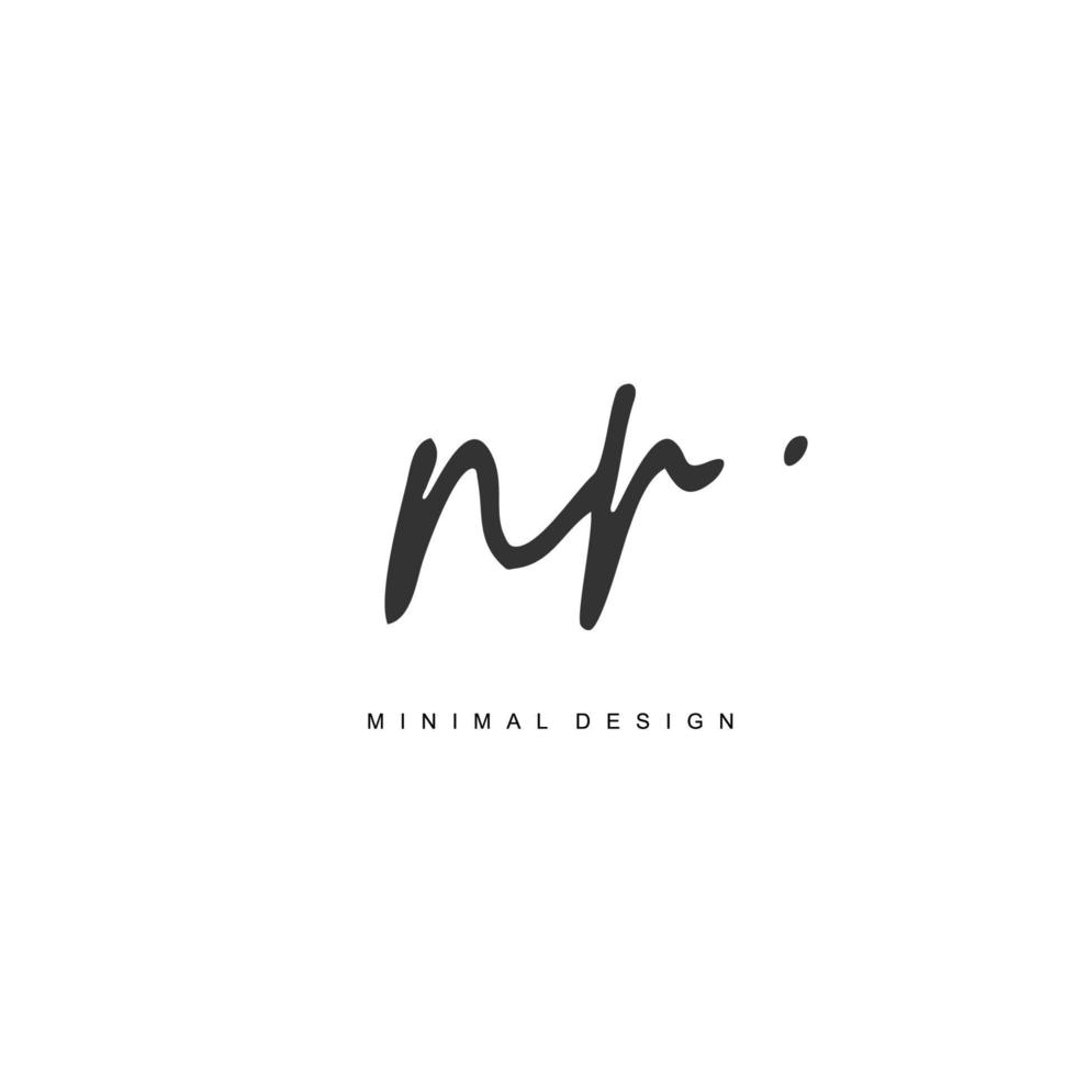 N R NR Initial handwriting or handwritten logo for identity. Logo with signature and hand drawn style. vector