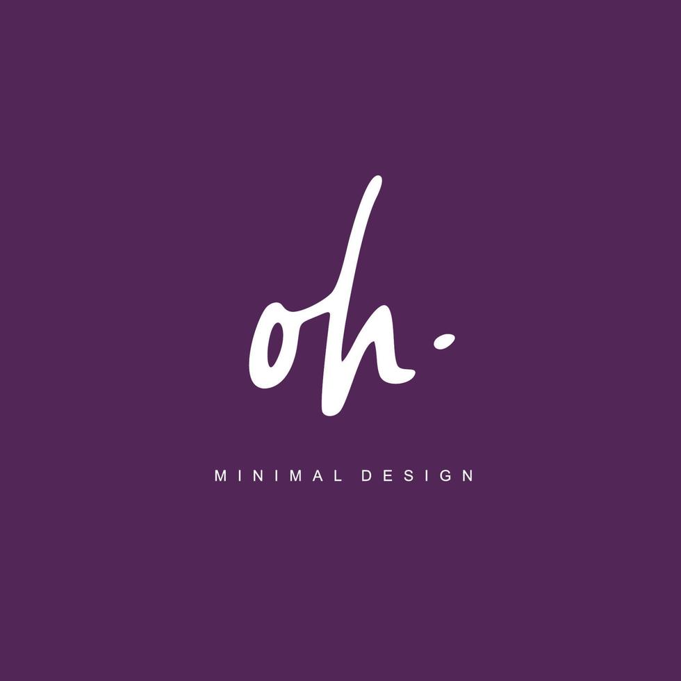 O H OH Initial handwriting or handwritten logo for identity. Logo with