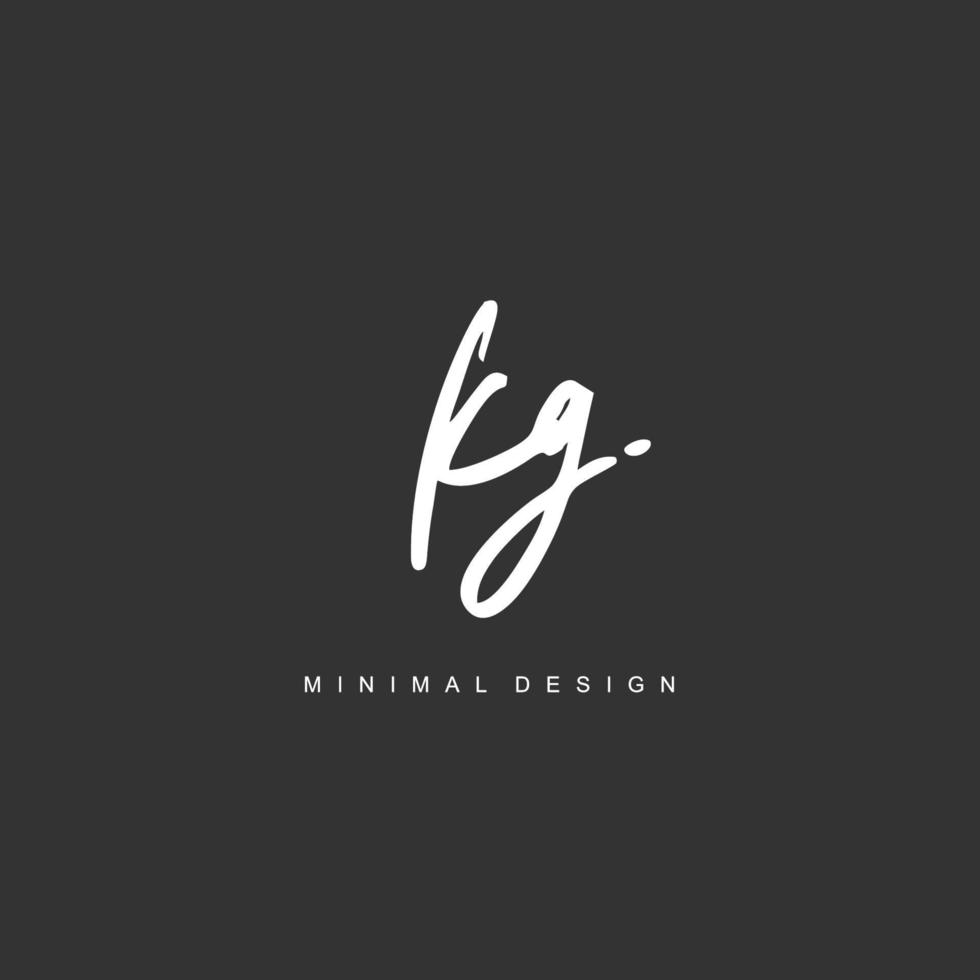 kg kg escritura inicial a mano o logotipo escrito a mano para la identidad. logo con firma y estilo dibujado a mano. vector