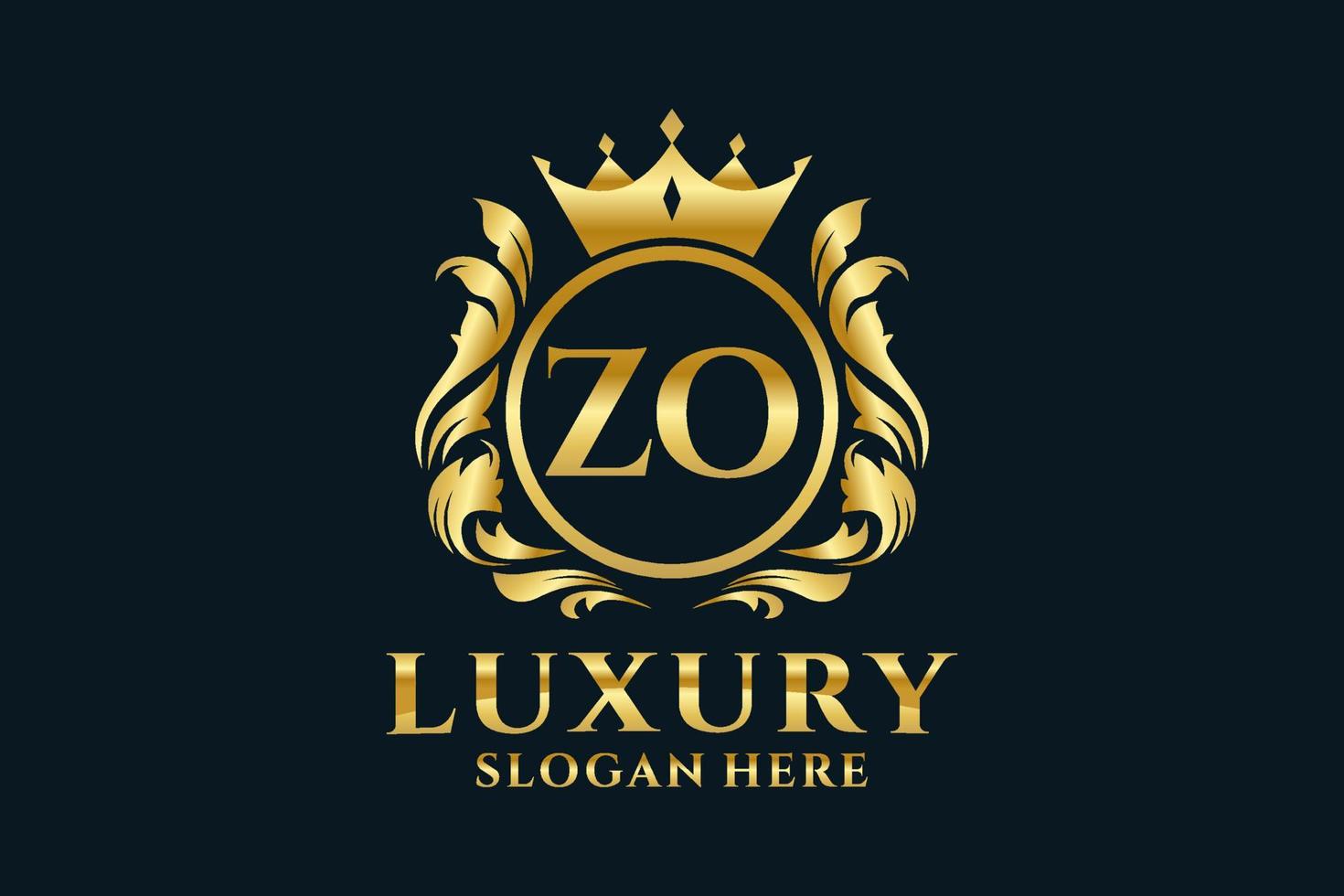 Initial ZO Letter Royal Luxury Logo template in vector art for luxurious branding projects and other vector illustration.