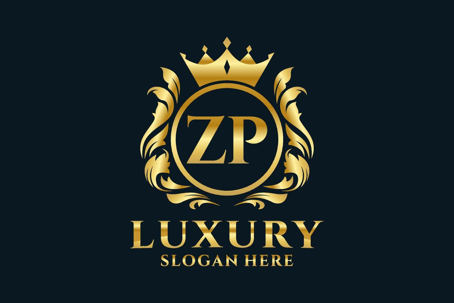 Initial ZP Letter Royal Luxury Logo template in vector art for luxurious branding projects and other vector illustration.