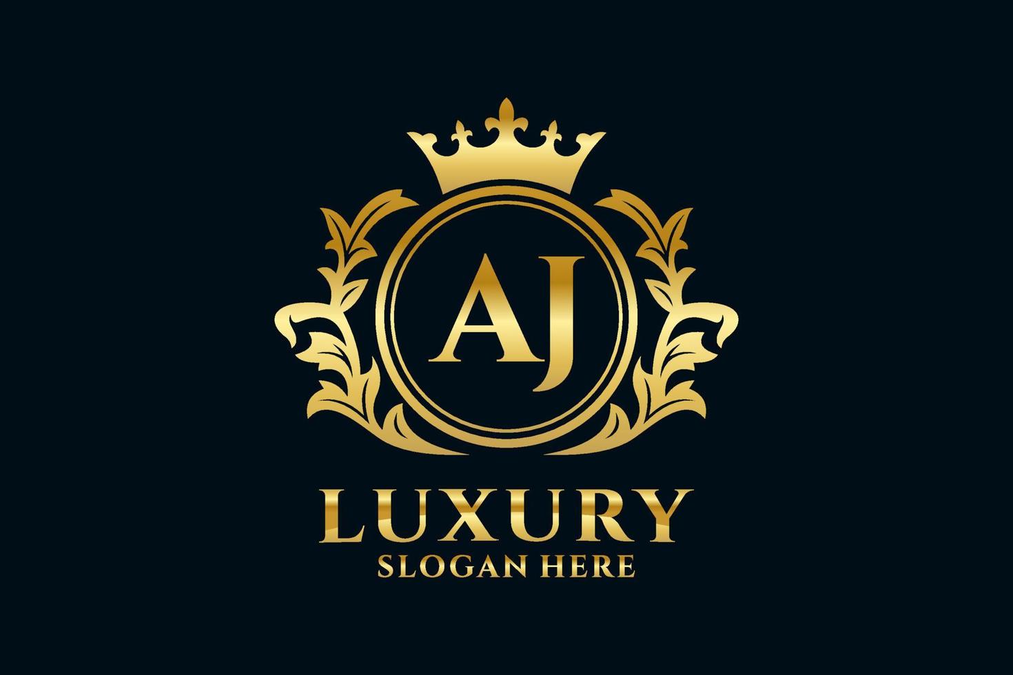 Initial AJ Letter Royal Luxury Logo template in vector art for luxurious branding projects and other vector illustration.