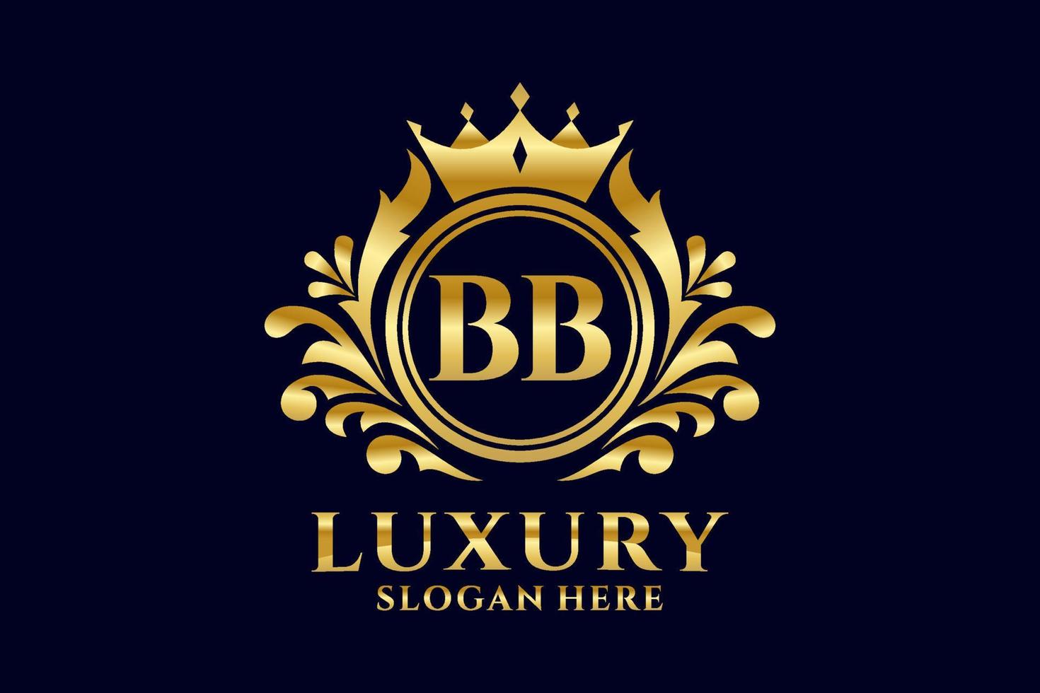 Initial BB Letter Royal Luxury Logo template in vector art for luxurious branding projects and other vector illustration.