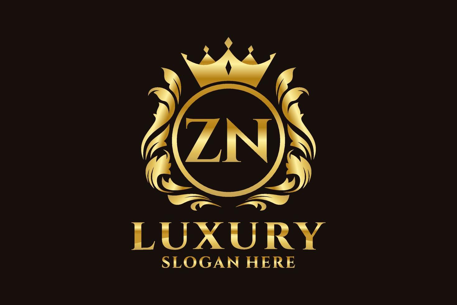Initial ZN Letter Royal Luxury Logo template in vector art for luxurious branding projects and other vector illustration.