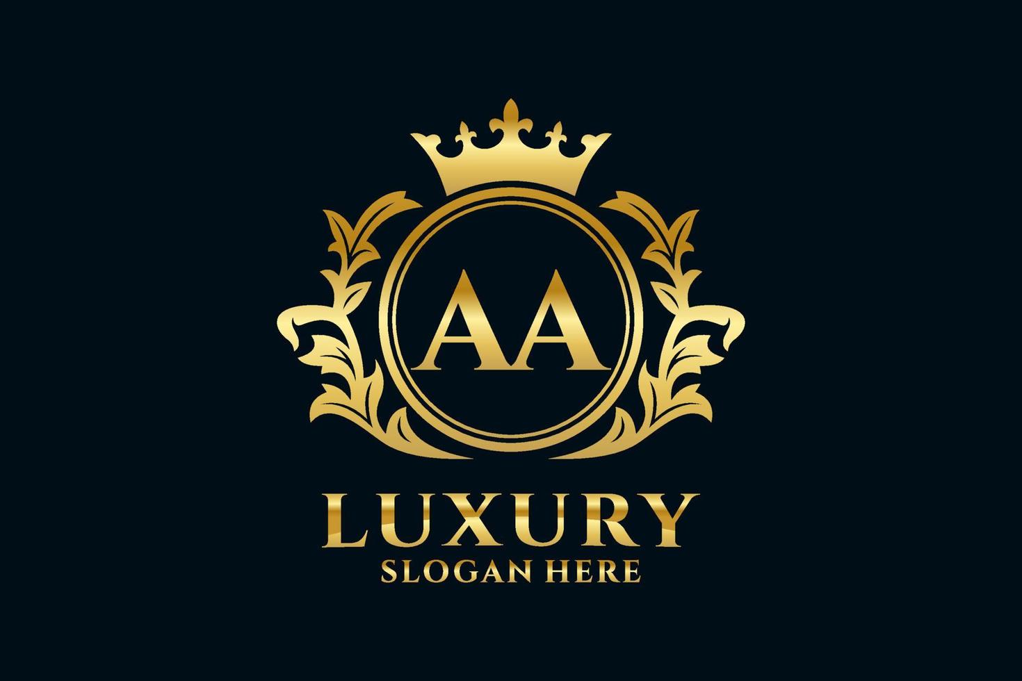 Initial AA Letter Royal Luxury Logo template in vector art for luxurious branding projects and other vector illustration.