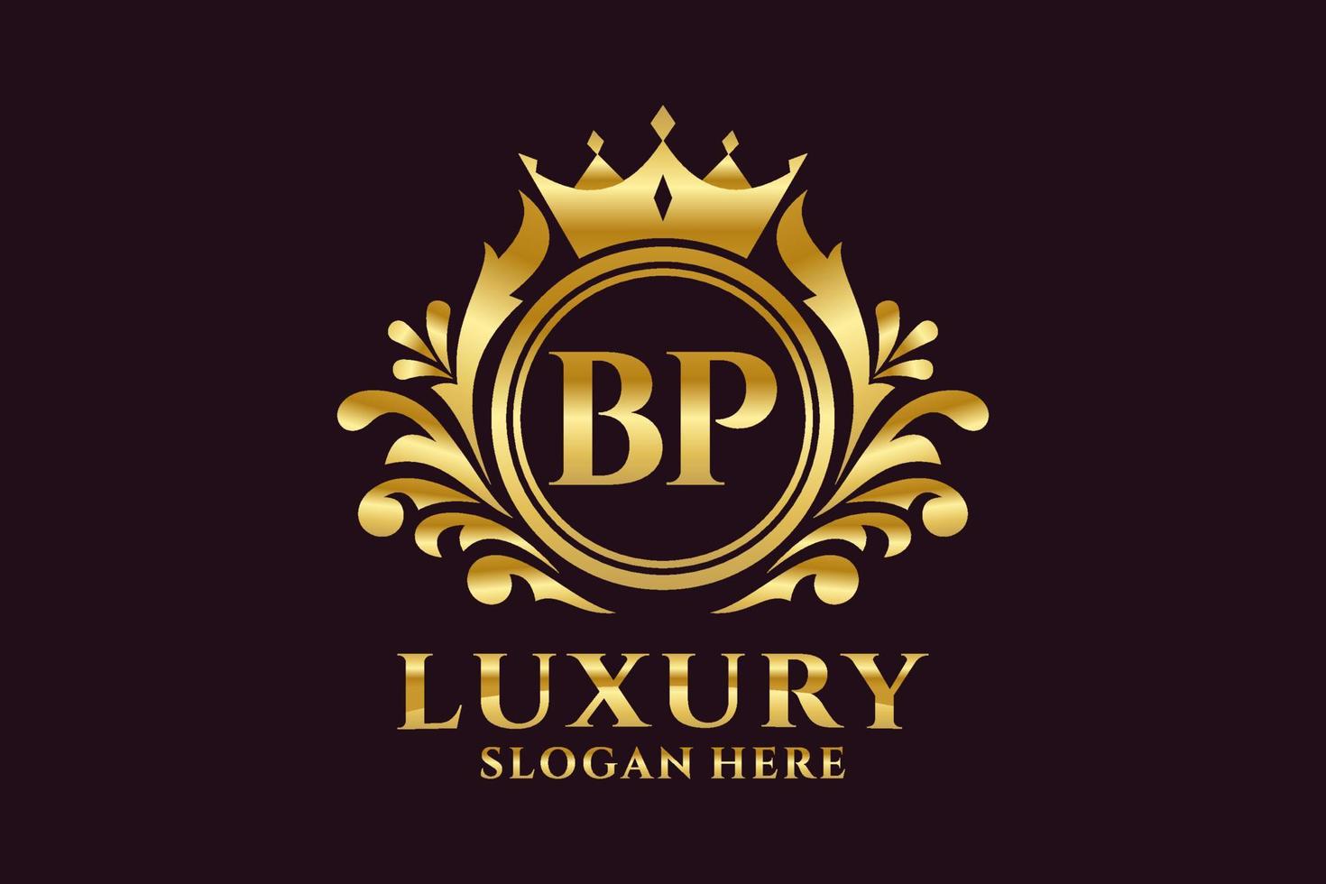 Initial BP Letter Royal Luxury Logo template in vector art for luxurious branding projects and other vector illustration.