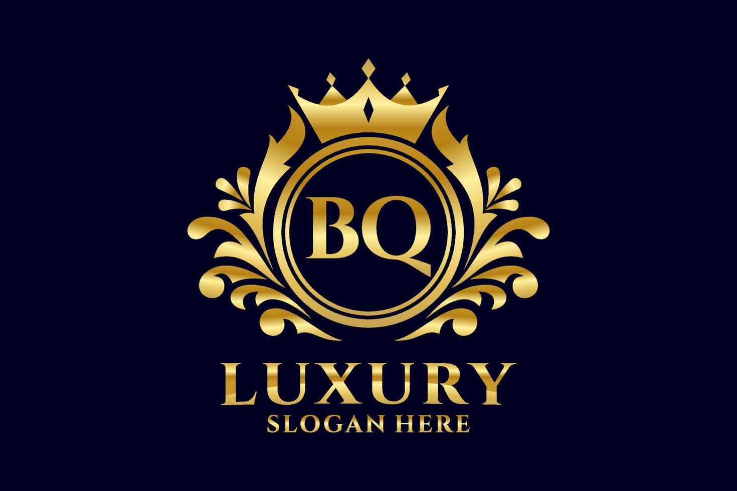 Initial BQ Letter Royal Luxury Logo template in vector art for luxurious branding projects and other vector illustration.