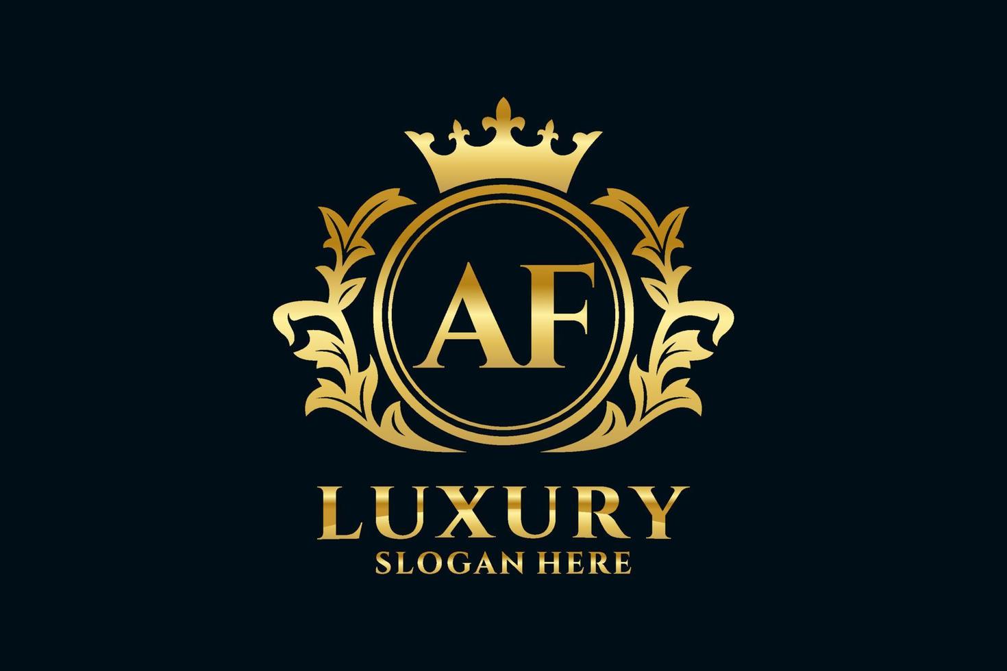 Initial AF Letter Royal Luxury Logo template in vector art for luxurious branding projects and other vector illustration.