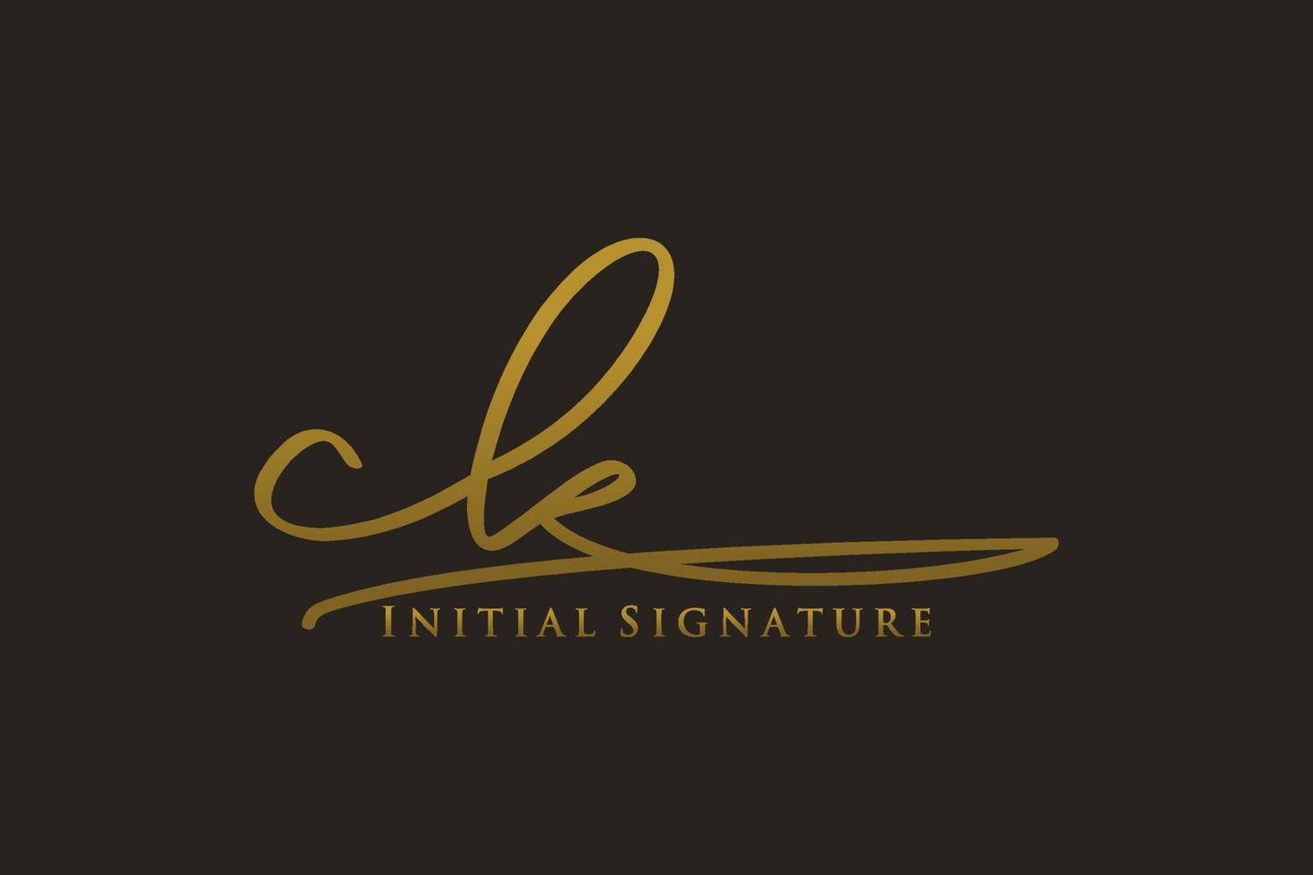 Initial CK Letter Signature Logo Template elegant design logo. Hand drawn Calligraphy lettering Vector illustration.