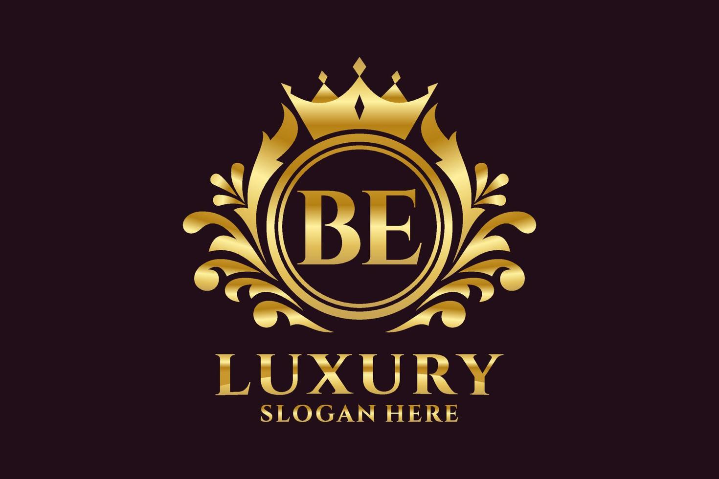 Initial BE Letter Royal Luxury Logo template in vector art for luxurious branding projects and other vector illustration.