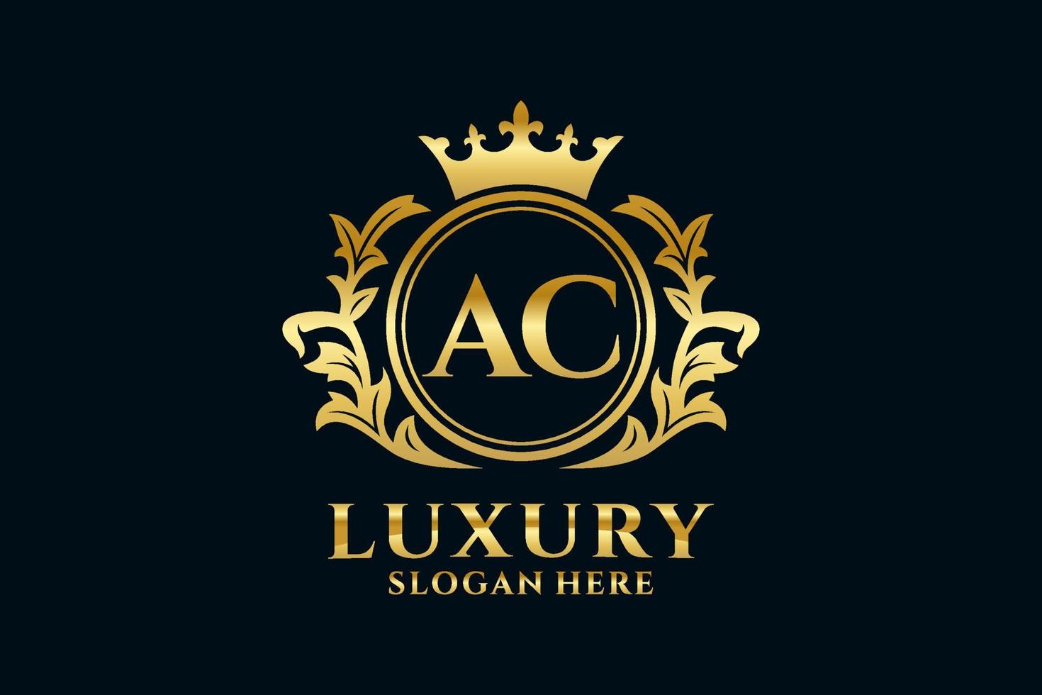 Initial AC Letter Royal Luxury Logo template in vector art for luxurious branding projects and other vector illustration.